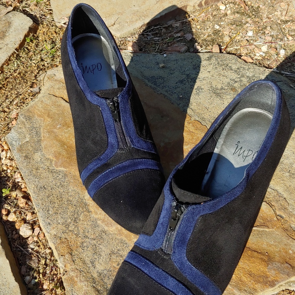 Black and Blue Heel Bootie